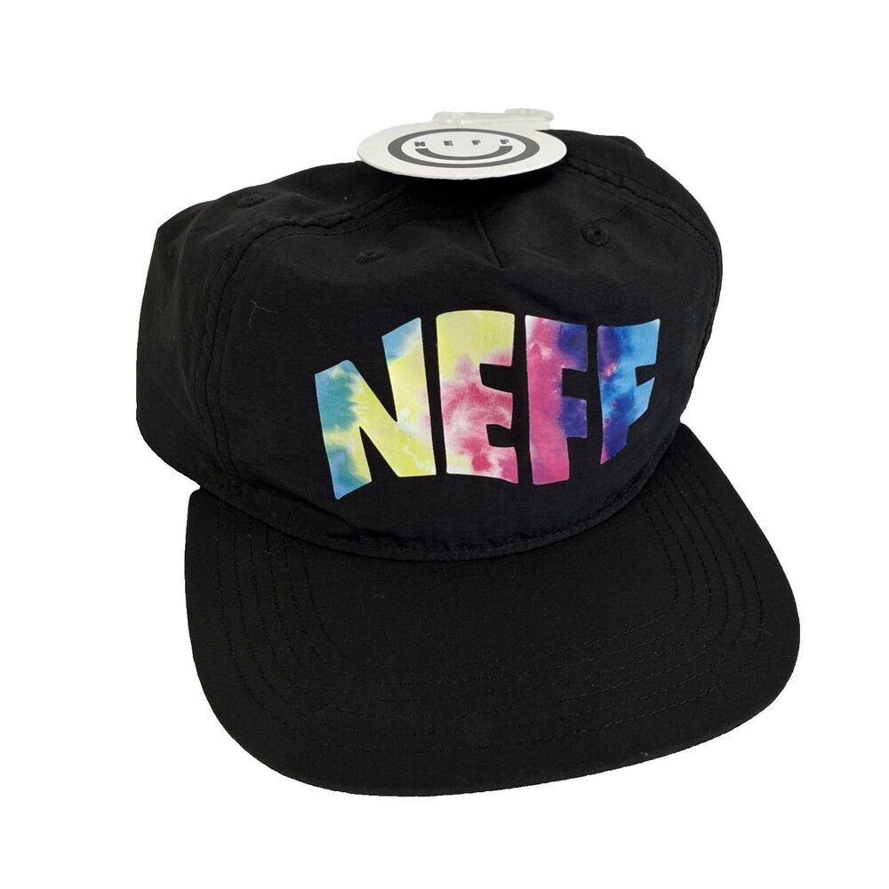 New‎ Mens Neff Lightweight Rainbow Tie Dye SnapBack Logo Nylon Hat One Size NWT